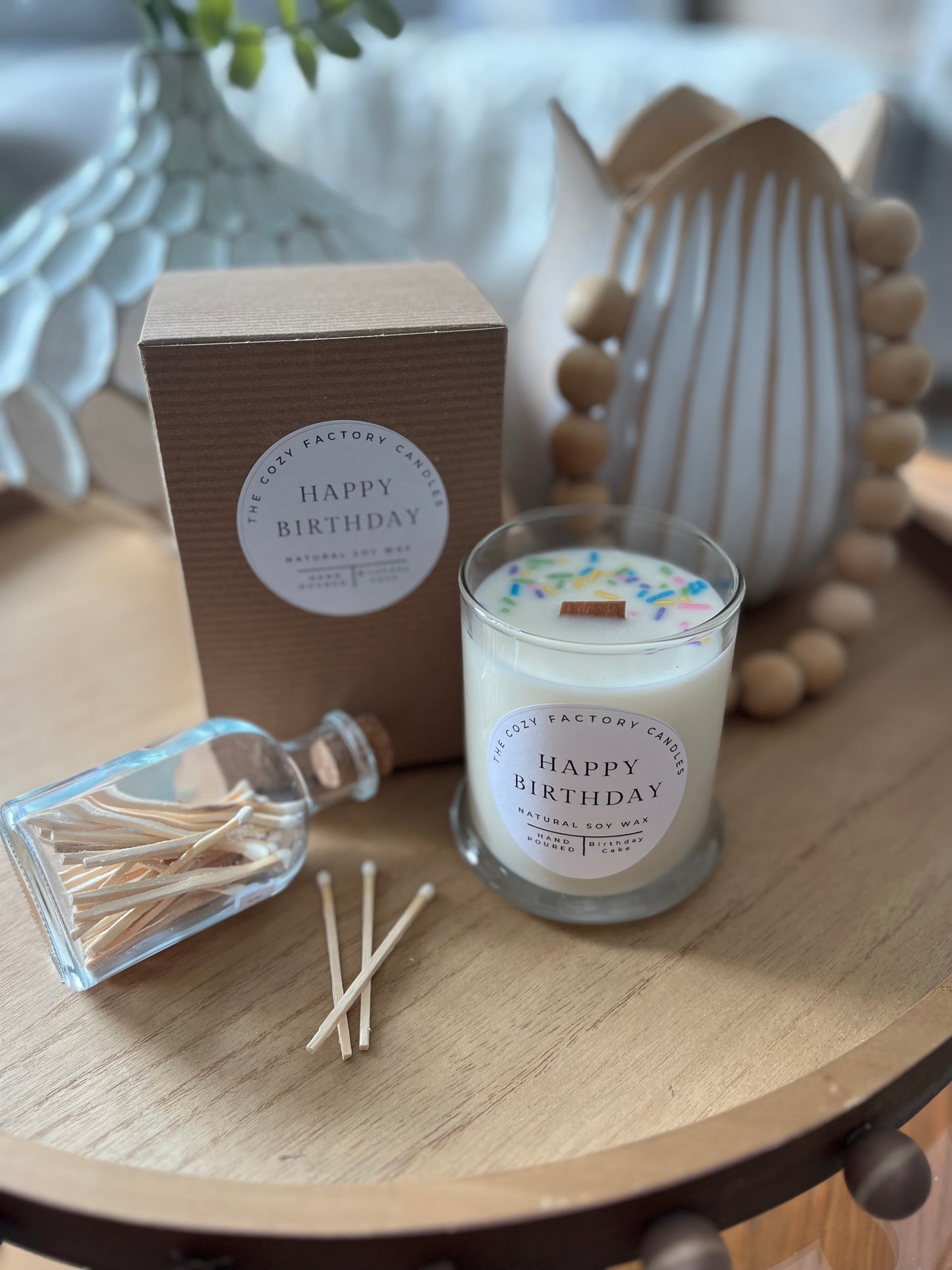 Happy Birthday 12oz Jar - Birthday Cake