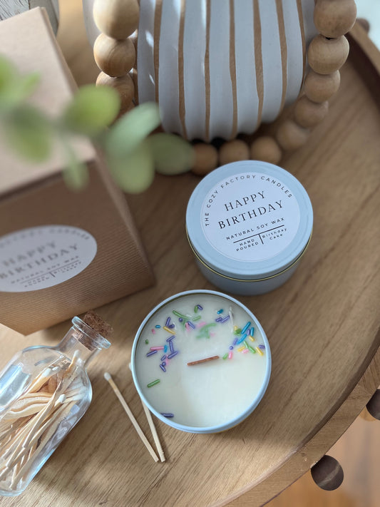 Happy Birthday 8oz Travel Tin - Birthday Cake